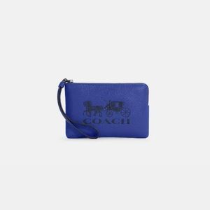 Coach Corner Zip Wristlet With Horse And Carriage